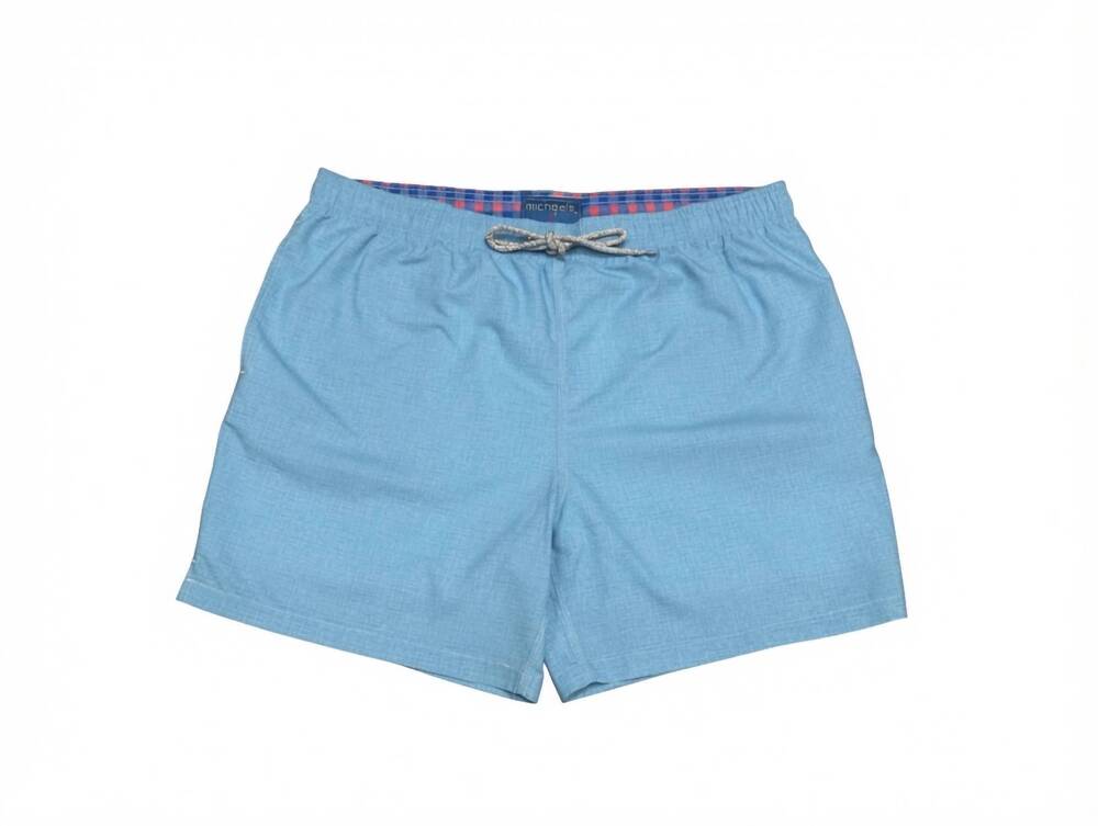 NEW MICHAEL'S SWIMWEAR men's heathered swim trunks in turquoise